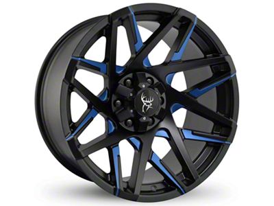 Buck Commander Canyon Satin Black Milled Face with Blue Clear Wheel; 20x10; -25mm Offset (05-15 Tacoma)