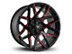 Buck Commander Canyon Satin Black Milled Face with Red Clear Wheel; 20x10; -25mm Offset (21-24 Bronco, Excluding Raptor)