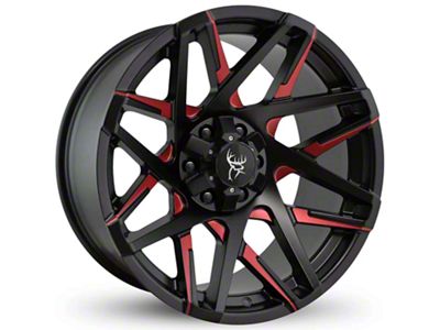 Buck Commander Canyon Satin Black Milled Face with Red Clear Wheel; 20x9; 0mm Offset (22-24 Bronco Raptor)
