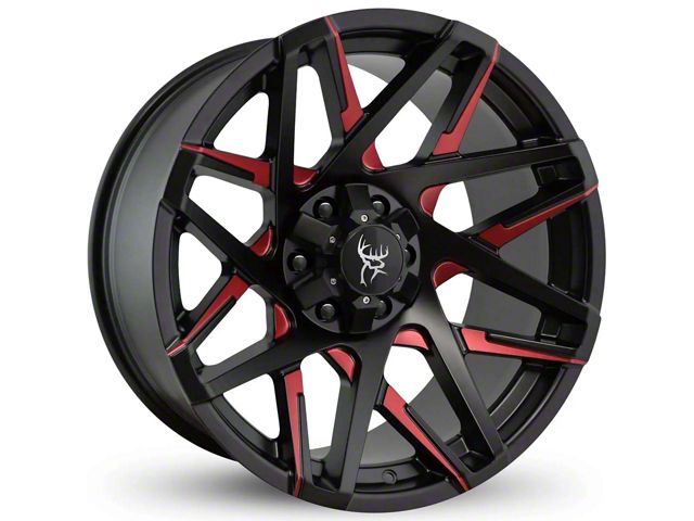 Buck Commander Canyon Satin Black Milled Face with Red Clear Wheel; 20x9; 0mm Offset (16-23 Tacoma)