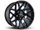 HD Off-Road Wheels Canyon Satin Black Milled with Blue Clear Wheel; 20x10; -25mm Offset (05-15 Tacoma)