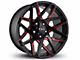 HD Off-Road Wheels Canyon Satin Black Milled with Red Clear Wheel; 20x10; -25mm Offset (17-24 Titan)