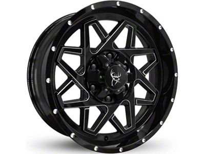 Buck Commander Gridlock Gloss Black with Milling Wheel; 20x10; -25mm Offset (2024 Tacoma)