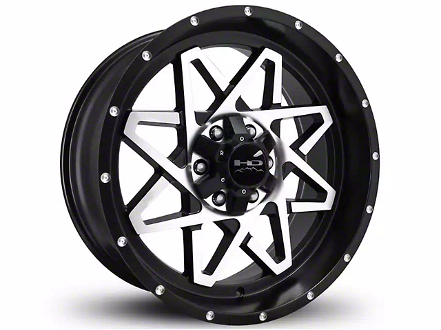 HD Off-Road Wheels Gridlock Satin Black Machined Wheel; 20x9; -10mm Offset (04-15 Titan)