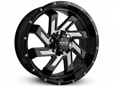 HD Off-Road Wheels SAW Gloss Black Milled Edges Wheel; 22x10; -10mm Offset (22-24 Tundra)