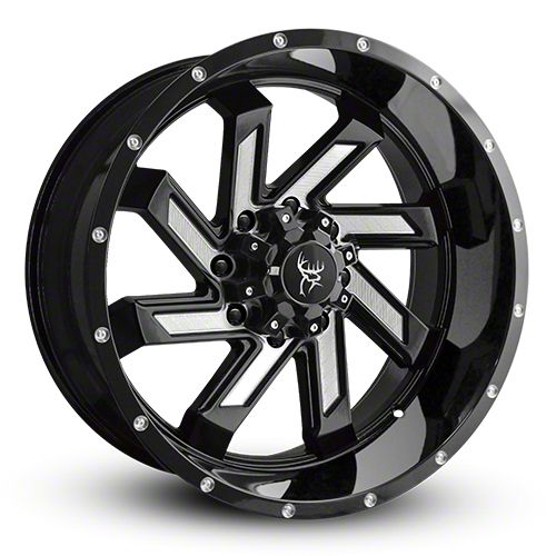 Buck Commander SAW Gloss Black Milled Face Wheel; 20x10; -25mm Offset (16-23 Titan XD)