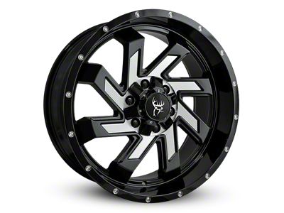 Buck Commander SAW Gloss Black Milled Face Wheel; 22x12; -44mm Offset (16-23 Tacoma)