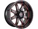 Impact Wheels 804 Gloss Black and Red Milled 6-Lug Wheel; 20x10; -12mm Offset (21-24 Bronco, Excluding Raptor)