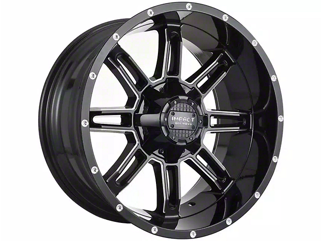 Impact Wheels 805 Gloss Black Milled 6-Lug Wheel; 20x10; -12mm Offset (17-23 Titan)