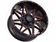 Impact Wheels 807 Gloss Black and Red Milled 6-Lug Wheel; 20x10; -12mm Offset (17-24 Titan)
