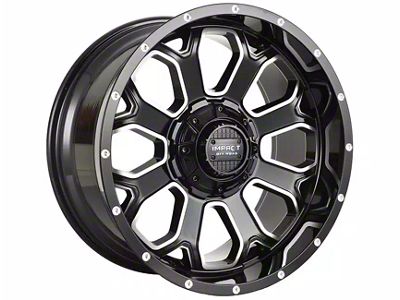 Impact Wheels 818 Gloss Black Milled 6-Lug Wheel; 20x10; -12mm Offset (2024 Tacoma)