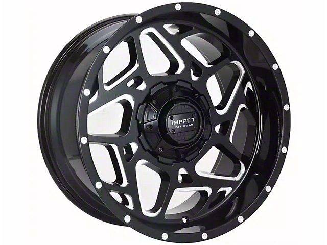 Impact Wheels 822 Gloss Black Milled 6-Lug Wheel; 20x10; -12mm Offset (17-23 Titan)
