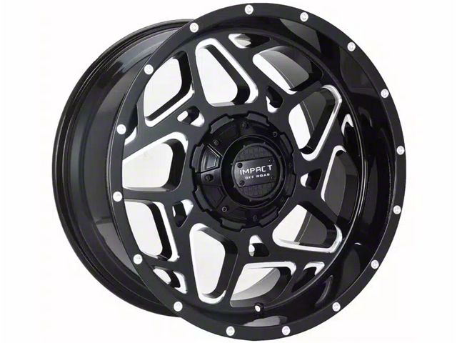 Impact Wheels 822 Gloss Black Milled 6-Lug Wheel; 20x10; -12mm Offset (17-24 Titan)