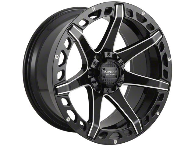 Impact Wheels 904 Gloss Black Milled 6-Lug Wheel; 20x10; -12mm Offset (21-24 Bronco, Excluding Raptor)