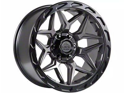 Lock Off-Road Matrix Matte Grey with Matte Black Ring 6-Lug Wheel; 20x10; -18mm Offset (04-15 Titan)