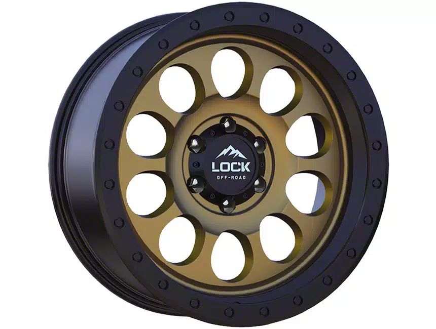 Lock Off-Road 50Cal Matte Desert Bronze with Matte Black Ring 6-Lug Wheel; 20x9; -12mm Offset (04-15 Titan)