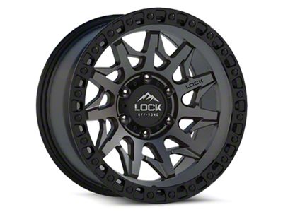 Lock Off-Road Lunatic Matte Grey with Matte Black Ring 6-Lug Wheel; 20x10; -18mm Offset (04-15 Titan)