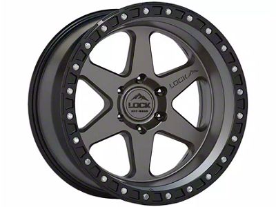 Lock Off-Road Olympus Matte Grey with Matte Black Ring 6-Lug Wheel; 20x9; 0mm Offset (05-15 Tacoma)