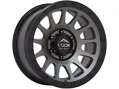 Lock Off-Road Yosemite Matte Grey with Matte Black Ring 6-Lug Wheel; 20x9; 18mm Offset (2024 Tacoma)