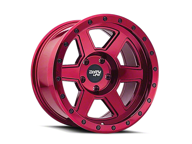 Dirty Life Compound Crimson Candy Red 6-Lug Wheel; 20x10; -12mm Offset (17-23 Titan)