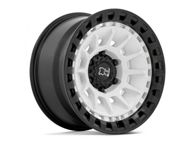 Black Rhino Barrage Gloss White on Matte Black 6-Lug Wheel; 18x9; 0mm Offset (17-24 Titan)
