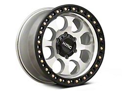 KMC Riot SBL Machined with Satin Black Lip 6-Lug Wheel; 17x9; -12mm Offset (16-23 Tacoma)