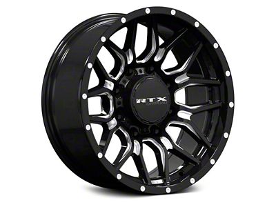 RTX Offroad Wheels Claw Gloss Black Milled with Rivets 6-Lug Wheel; 18x9; -12mm Offset (21-24 Bronco, Excluding Raptor)