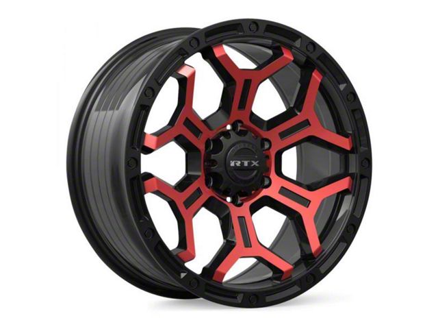 RTX Offroad Wheels Goliath Gloss Black Machined Red Spokes 6-Lug Wheel; 18x9; 0mm Offset (21-24 Bronco, Excluding Raptor)