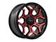 RTX Offroad Wheels Goliath Gloss Black Machined Red Spokes 6-Lug Wheel; 20x9; 0mm Offset (22-24 Tundra)