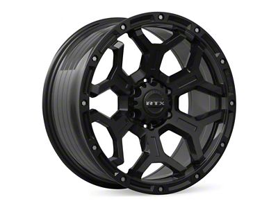 RTX Offroad Wheels Goliath Satin Black with Milled Rivets 6-Lug Wheel; 18x9; 0mm Offset (16-24 Titan XD)