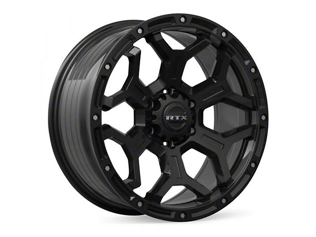 RTX Offroad Wheels Goliath Satin Black with Milled Rivets 6-Lug Wheel; 20x9; 0mm Offset (16-23 Titan XD)