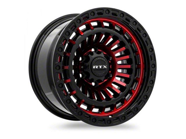 RTX Offroad Wheels Moab Gloss Black Machined Red 6-Lug Wheel; 18x9; 0mm Offset (04-15 Titan)