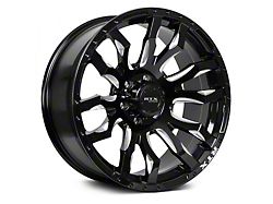 RTX Offroad Wheels Patton Gloss Black Milled Spoke 6-Lug Wheel; 20x9; 10mm Offset (22-23 Tundra)