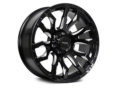 RTX Offroad Wheels Patton Gloss Black Milled Spoke 6-Lug Wheel; 20x9; 10mm Offset (2024 Tacoma)