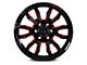 RTX Offroad Wheels Patton Gloss Black Red Milling 6-Lug Wheel; 18x9; 10mm Offset (03-09 4Runner)