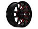 RTX Offroad Wheels Patton Gloss Black Red Milling 6-Lug Wheel; 18x9; 10mm Offset (03-09 4Runner)