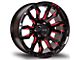 RTX Offroad Wheels Patton Gloss Black Red Milling 6-Lug Wheel; 20x9; 0mm Offset (22-24 Tundra)