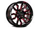 RTX Offroad Wheels Patton Gloss Black Red Milling 6-Lug Wheel; 20x9; 10mm Offset (17-24 Titan)