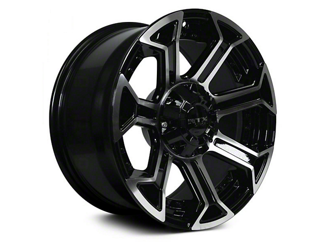 RTX Offroad Wheels Peak Gloss Black Machined 6-Lug Wheel; 22x10; -18mm Offset (16-23 Titan XD)