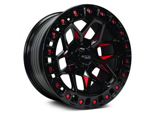 RTX Offroad Wheels Zion Black Milled Red 6-Lug Wheel; 18x9; 0mm Offset (22-24 Tundra)