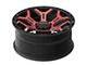 RTX Offroad Wheels Goliath Gloss Black Machined Red Spokes 6-Lug Wheel; 17x9; 0mm Offset (21-24 Bronco, Excluding Raptor)