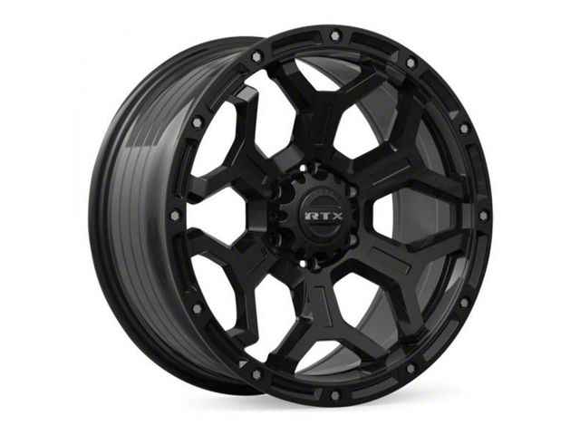 RTX Offroad Wheels Goliath Satin Black with Milled Rivets 6-Lug Wheel; 17x9; 0mm Offset (05-15 Tacoma)
