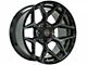 4Play 4P06 Gloss Black with Brushed Face 6-Lug Wheel; 22x12; -44mm Offset (16-24 Titan XD)