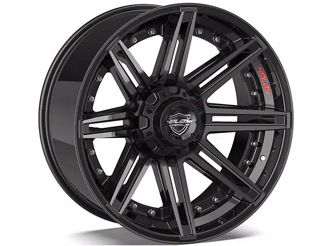 4Play 4P08 Gloss Black with Brushed Face 6-Lug Wheel; 22x12; -44mm Offset (16-23 Titan XD)