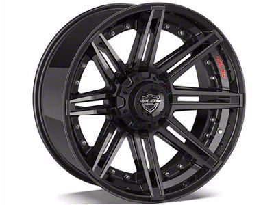 4Play 4P08 Gloss Black with Brushed Face 6-Lug Wheel; 22x12; -44mm Offset (16-24 Titan XD)