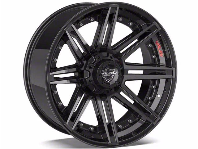 4Play 4P08 Gloss Black with Brushed Face 6-Lug Wheel; 22x12; -44mm Offset (04-15 Titan)