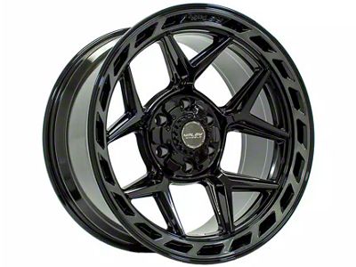 4Play 4P55 Gloss Black with Brushed Face 6-Lug Wheel; 22x12; -44mm Offset (22-24 Tundra)