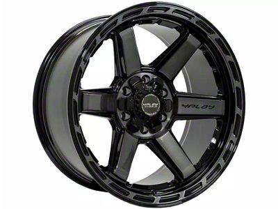 4Play 4P63 Gloss Black with Brushed Face 6-Lug Wheel; 22x12; -44mm Offset (21-24 Bronco, Excluding Raptor)
