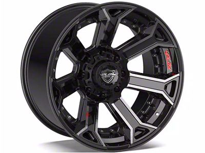 4Play 4P70 Gloss Black with Brushed Face 6-Lug Wheel; 22x12; -44mm Offset (16-24 Titan XD)