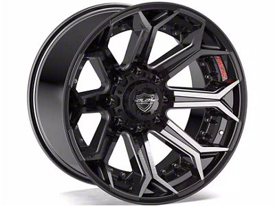 4Play 4P80R Gloss Black with Brushed Face 6-Lug Wheel; 22x12; -44mm Offset (17-24 Titan)